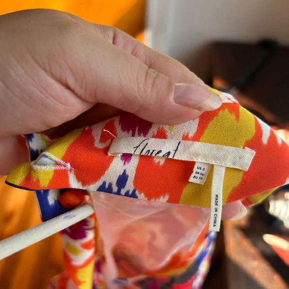 FLOREAT ANTHROPOLOGIE COLORFUL SILK DRESS - Picture 4 of 6
